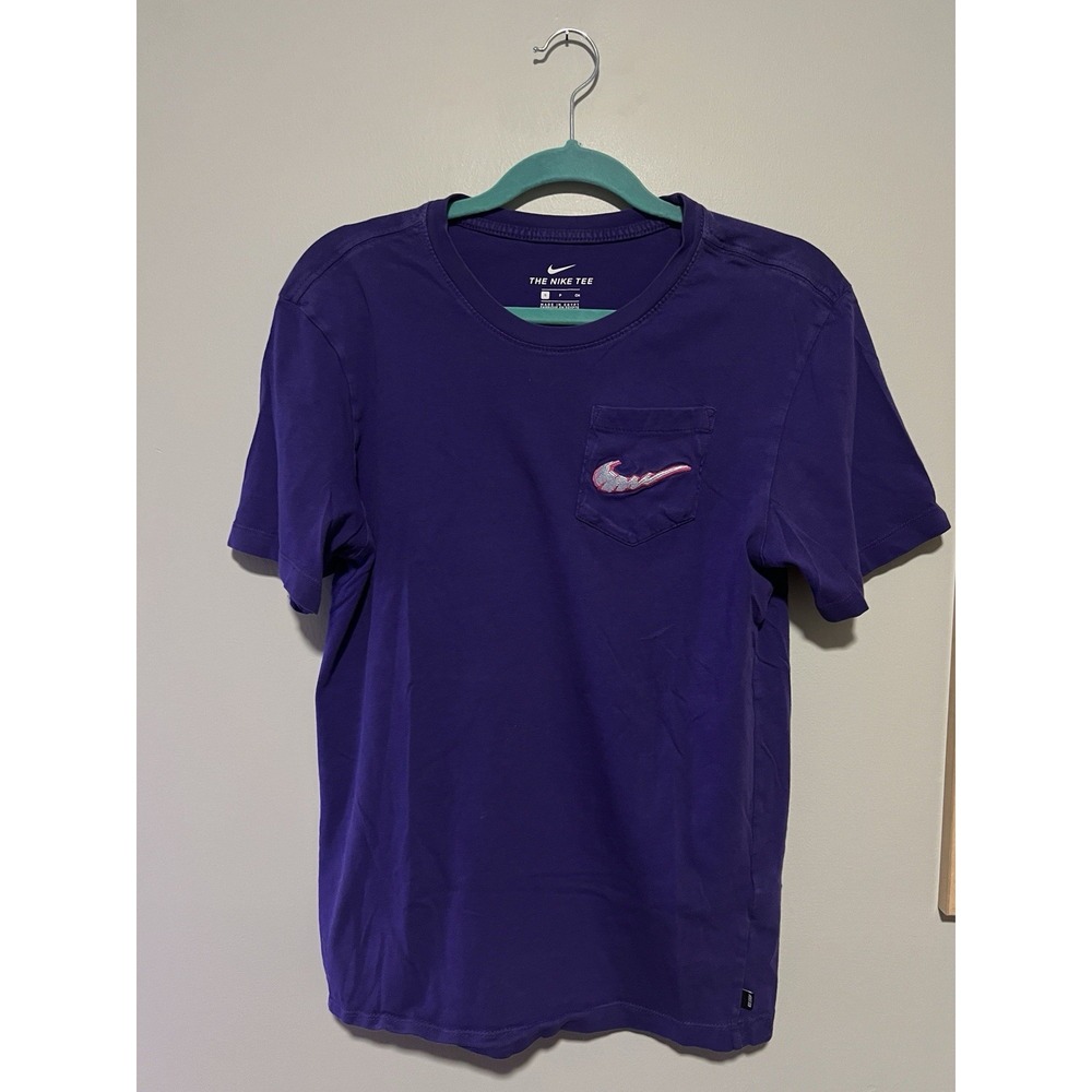 Nike SB Violet T-shirt Pink and White Logo Y2K Skater Men Size Small